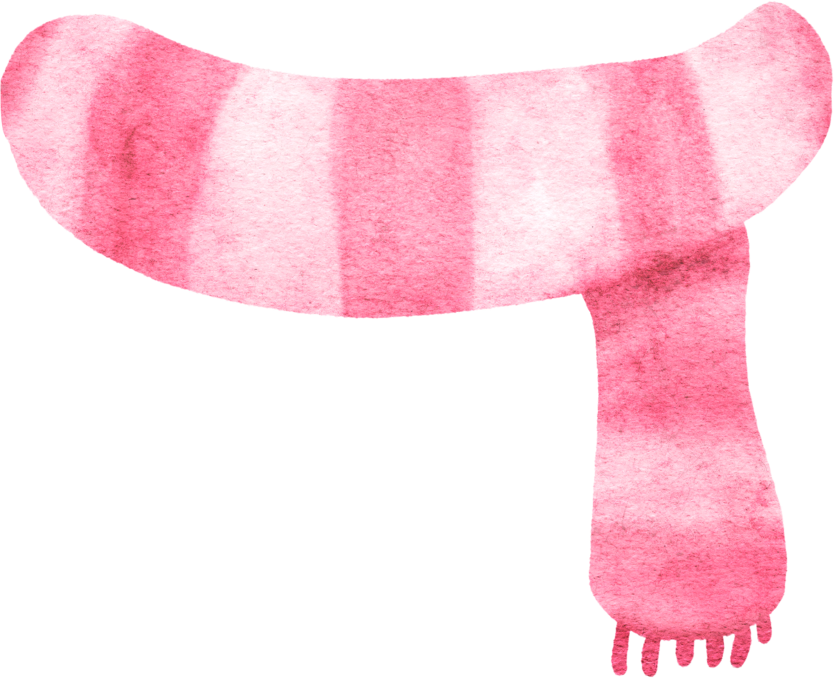 Free Pink Cozy Winter Scarf Watercolor 9638439 PNG with Transparent
