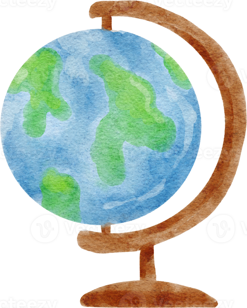 globe akvarell illustration png