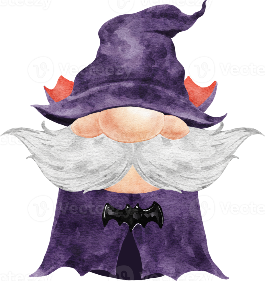 Halloween Cute Dracula Gnome Watercolor png