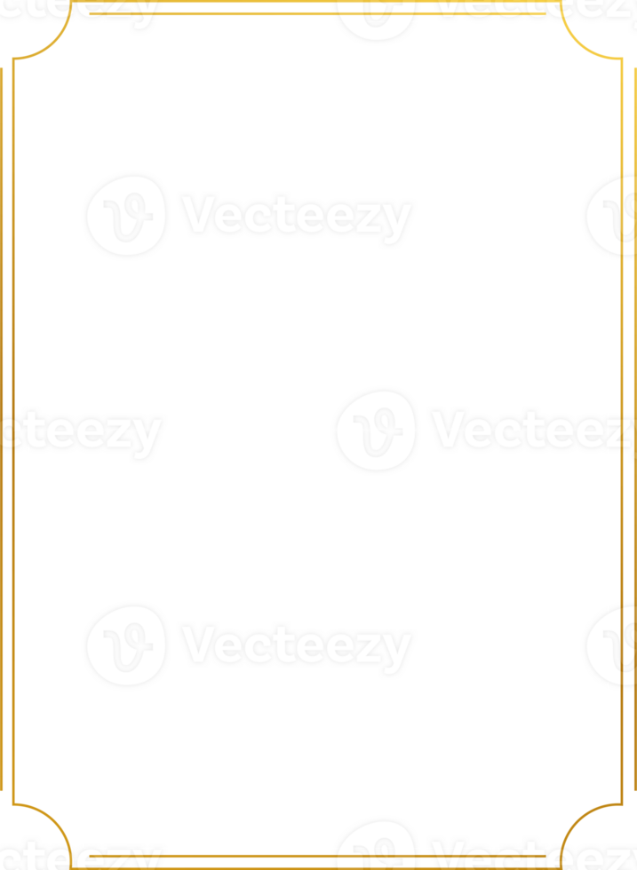 Luxury Wedding Geometric Gold Frame Border png