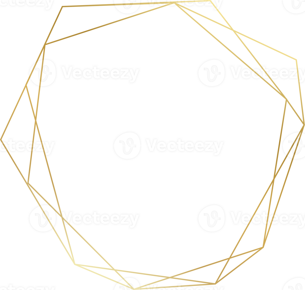 borde de marco de oro geométrico de boda de lujo png