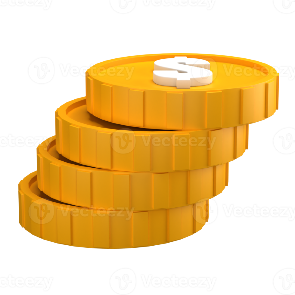 3d Dollar Coin Illustration png