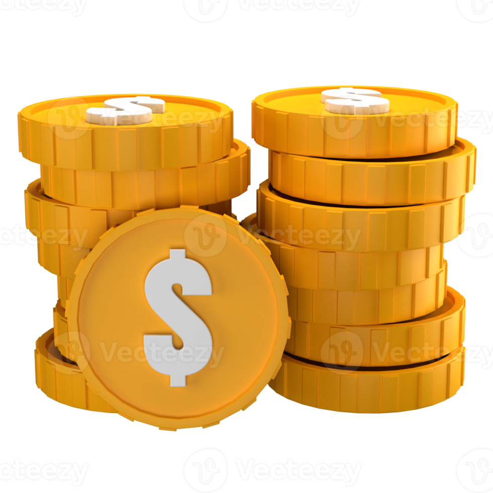 3d Dollar Coin Illustration png