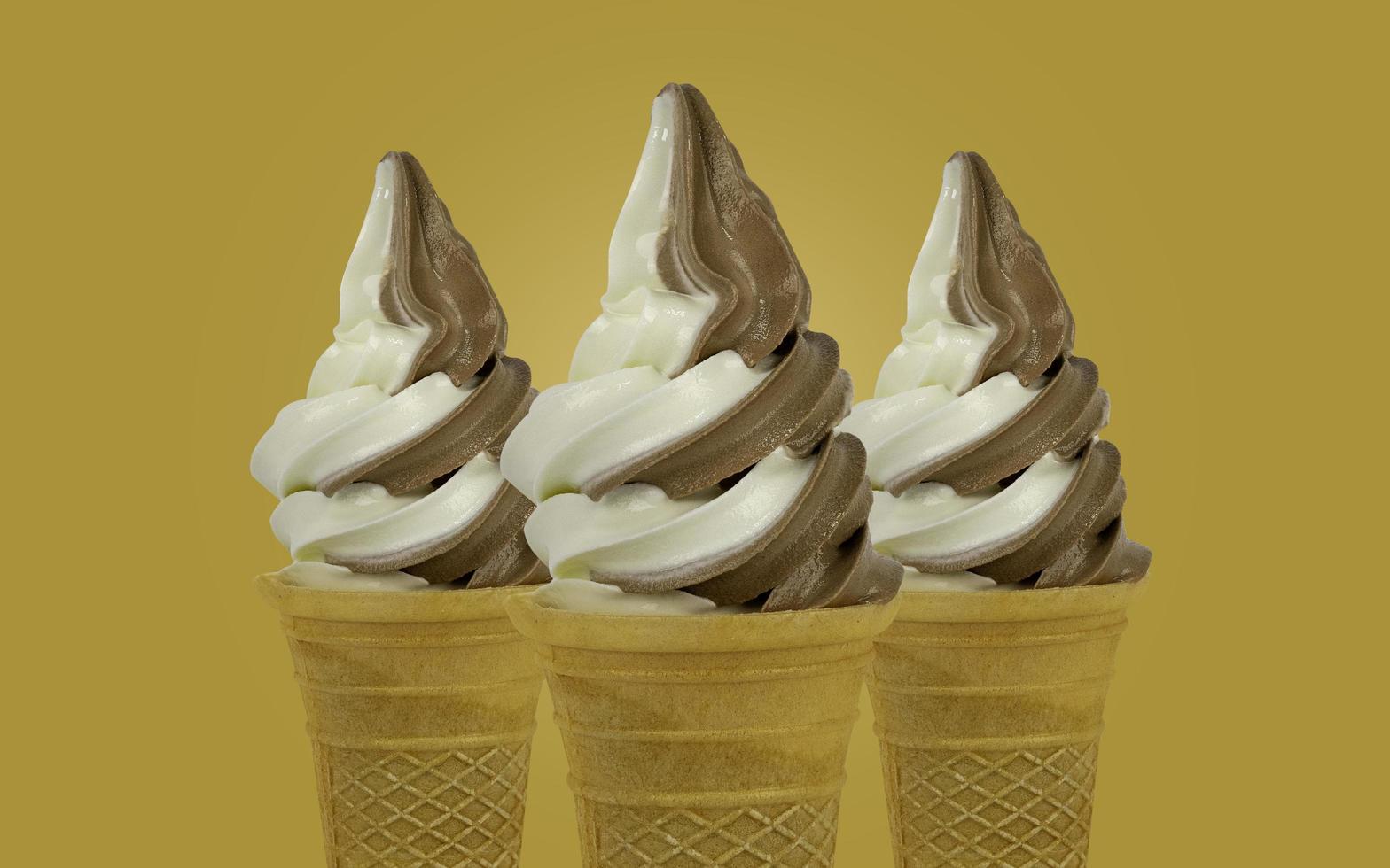Curly ice cream on a solid background photo