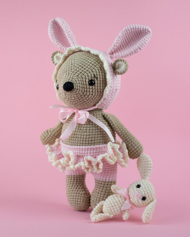 Teddy bear, handmade toy. photo