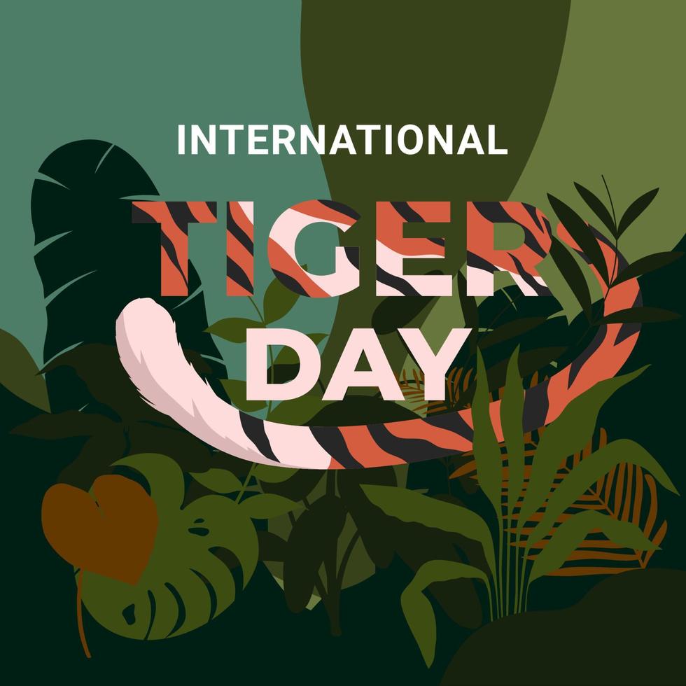 International Tiger day flat illustration vector