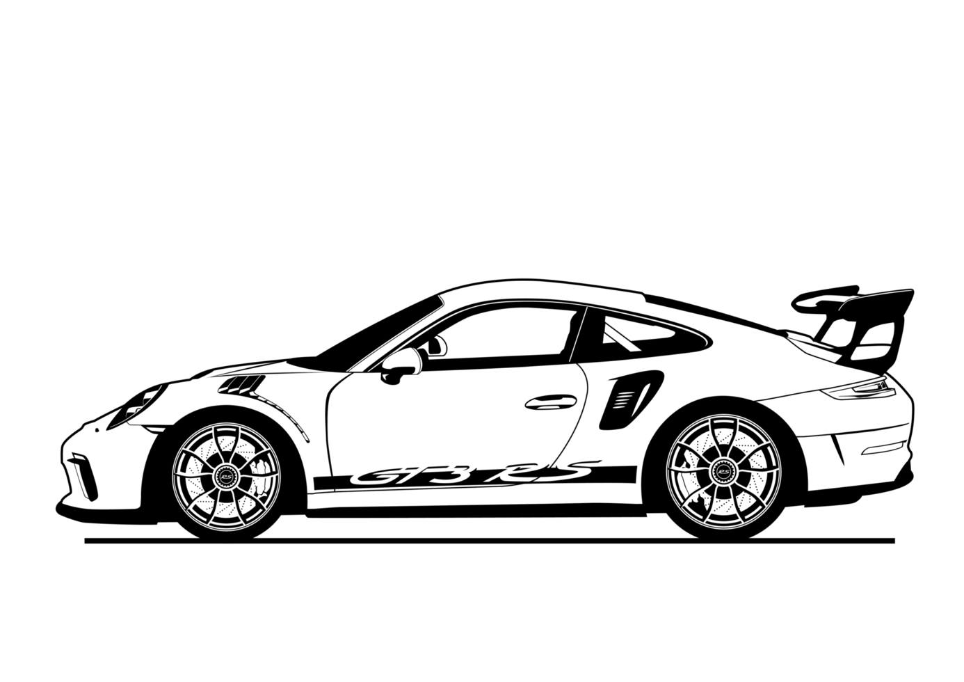 sagoma di formato file png supercar per la colorazione