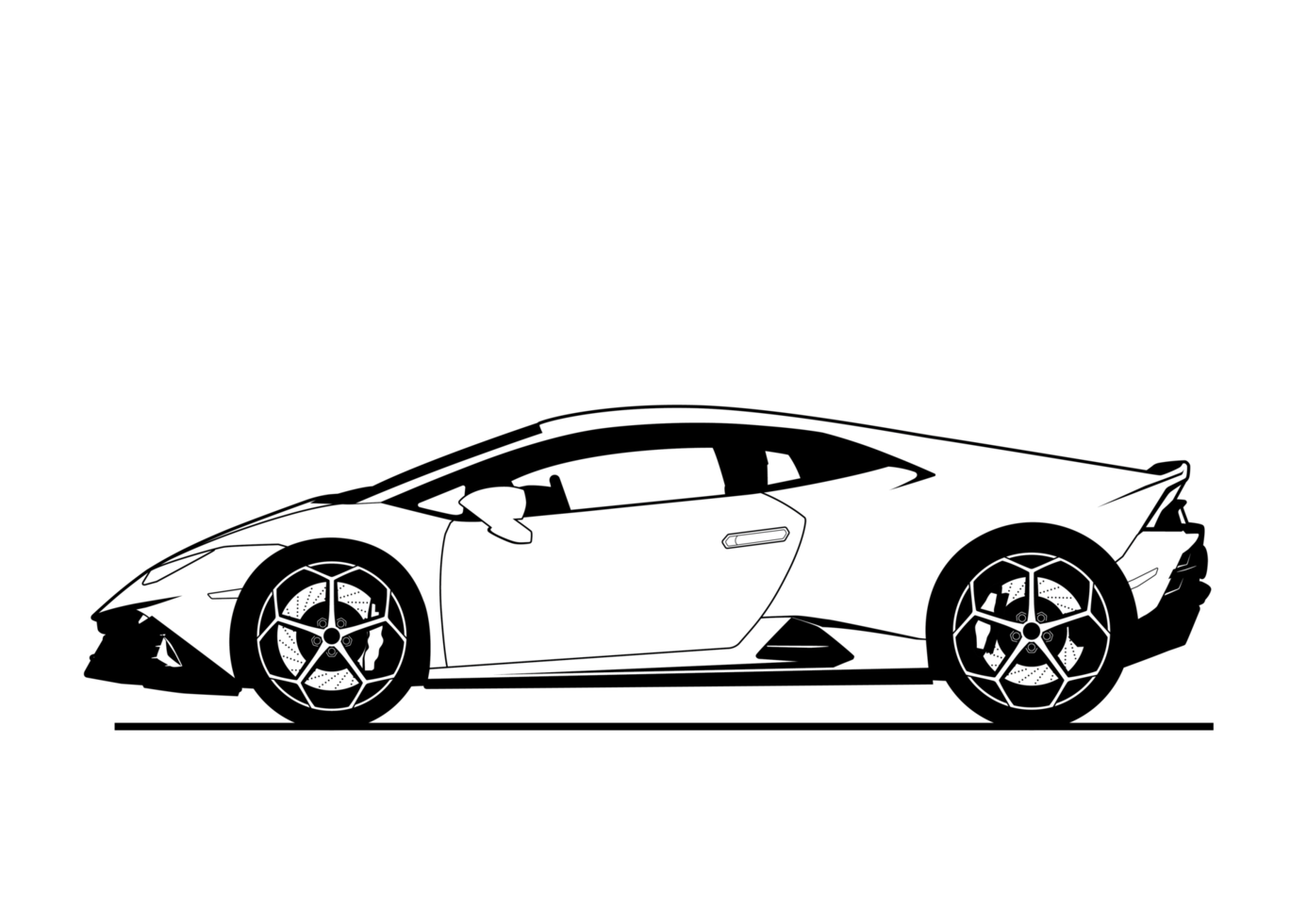 supercar png filformat siluett för färgläggning