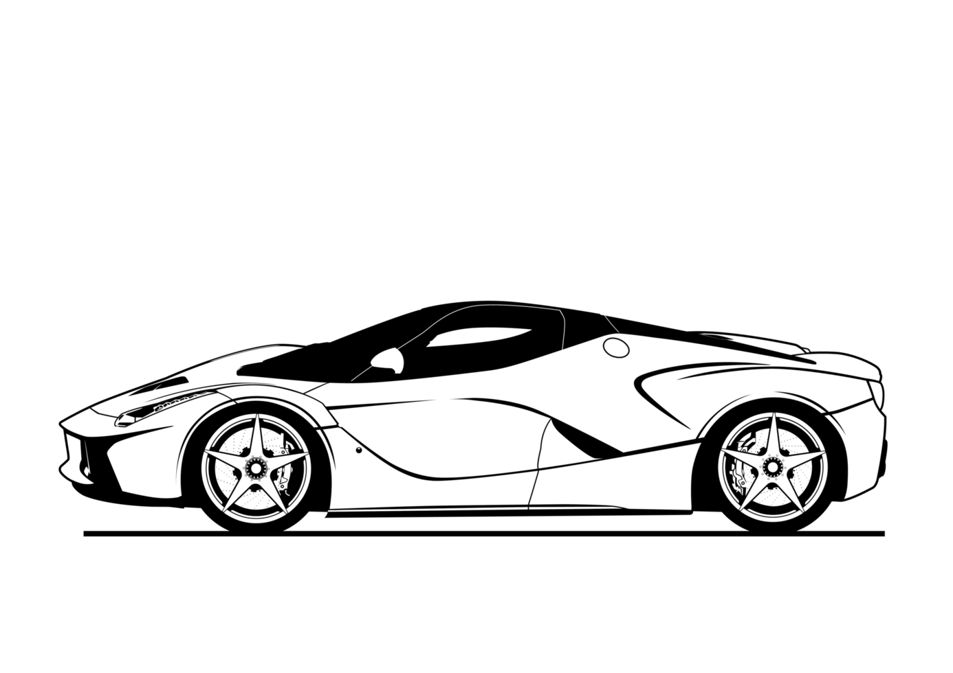 silhouette de format de fichier png supercar à colorier