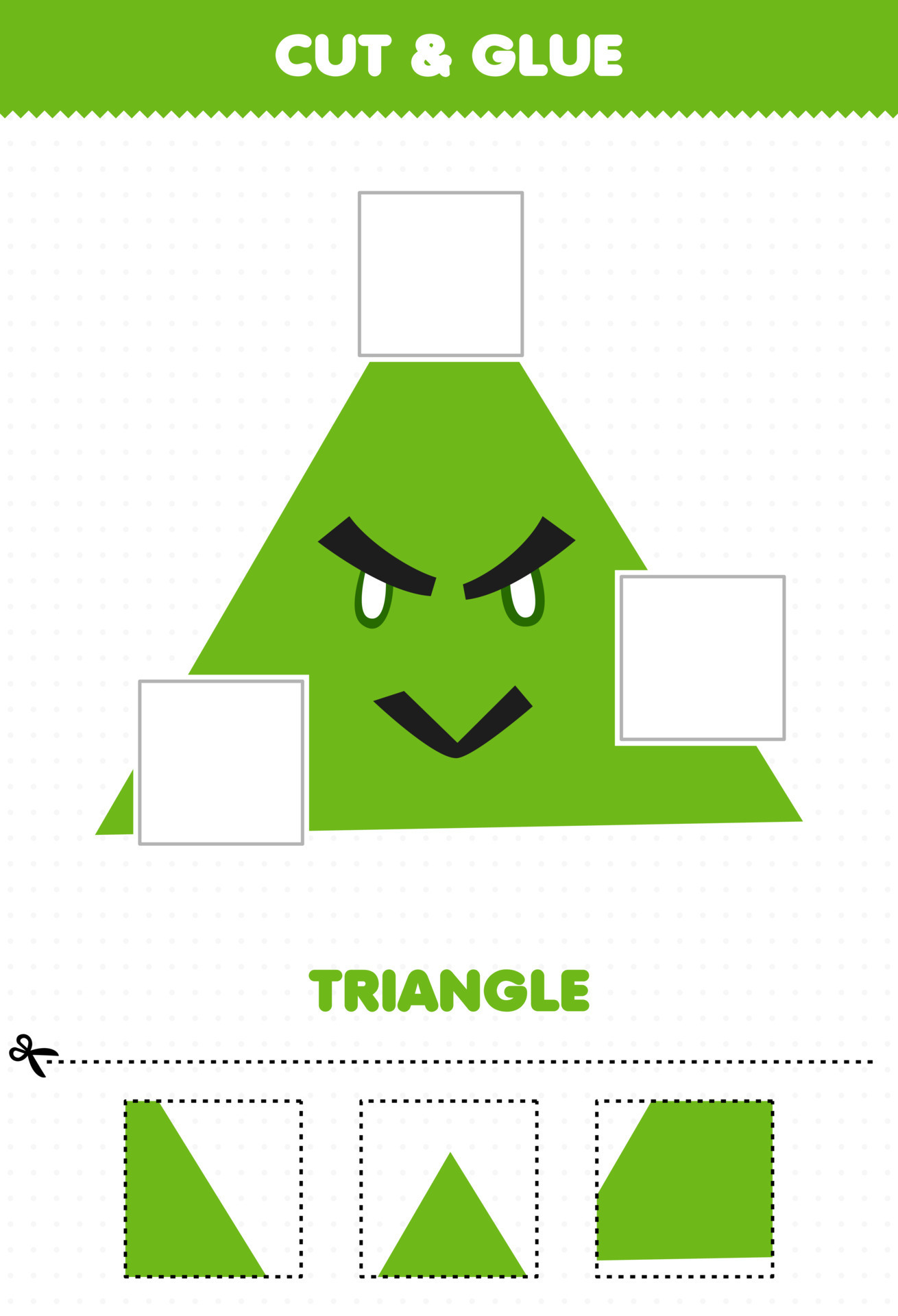 Education game for children cut and glue cut parts of cute cartoon geometric shape triangle and glue them printable worksheet 9638996 Vector Art at Vecteezy Education game for children cut and glue cut parts of cute cartoon geometric shape triangle and glue them printable worksheet 9638996 Vector Art at Vecteezy