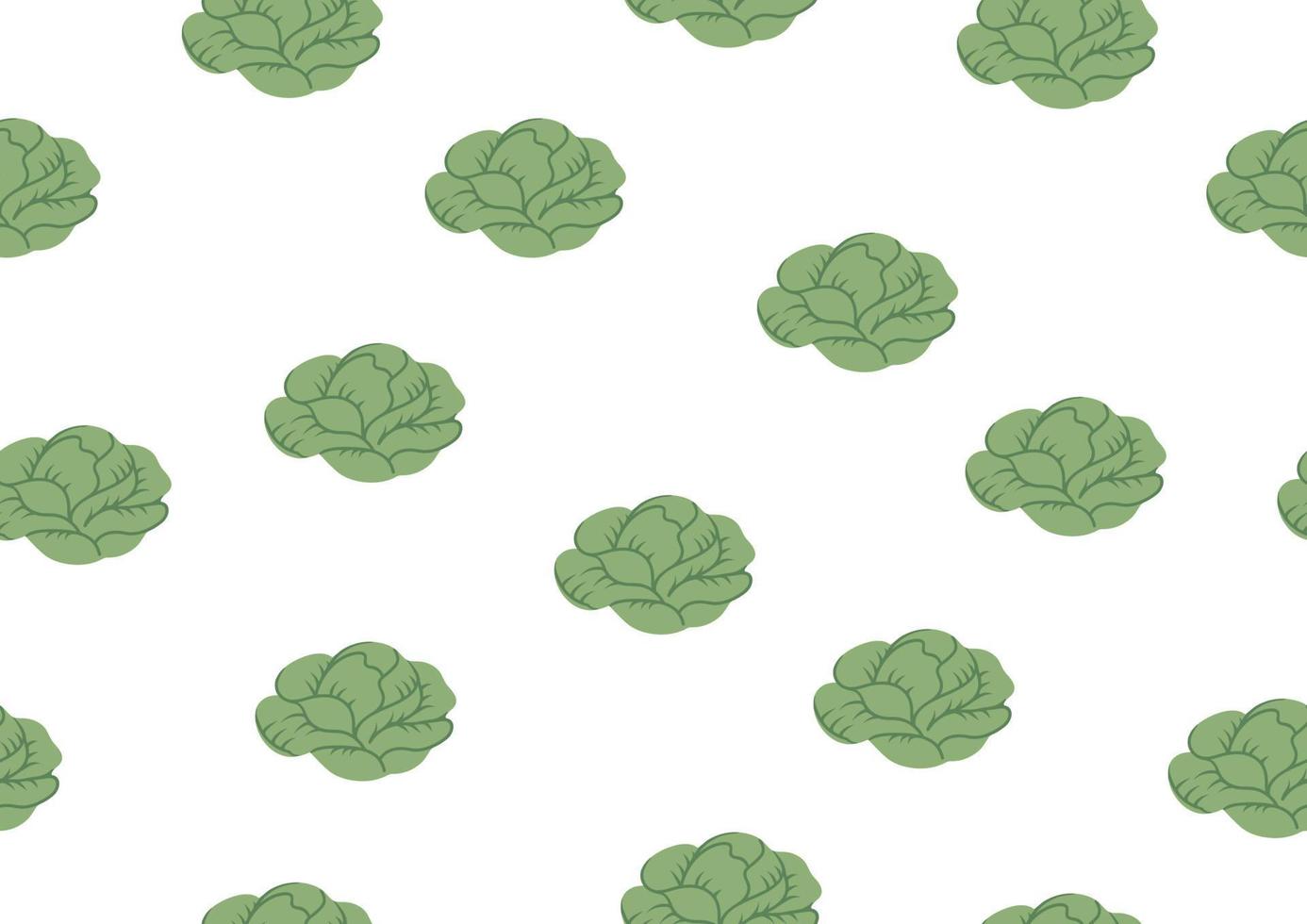 Vector seamless background with cabbage. Flat simple illustration with vegetables. Repeating pattern for children design.