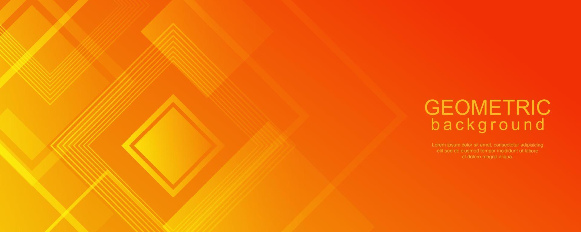 fondo geométrico mínimo con diseño cuadrado dinámico en color naranja degradado vector