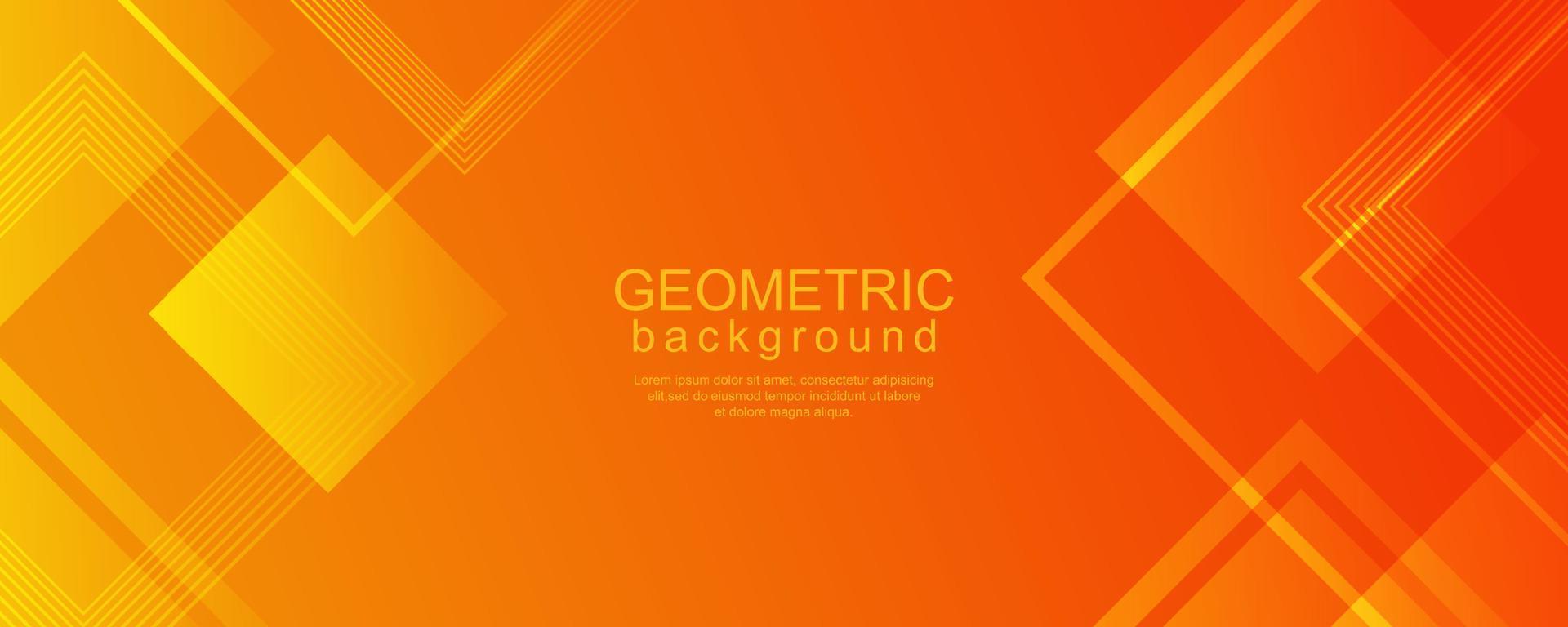 Minimal geometric background with dynamic square design in orange gradient color vector