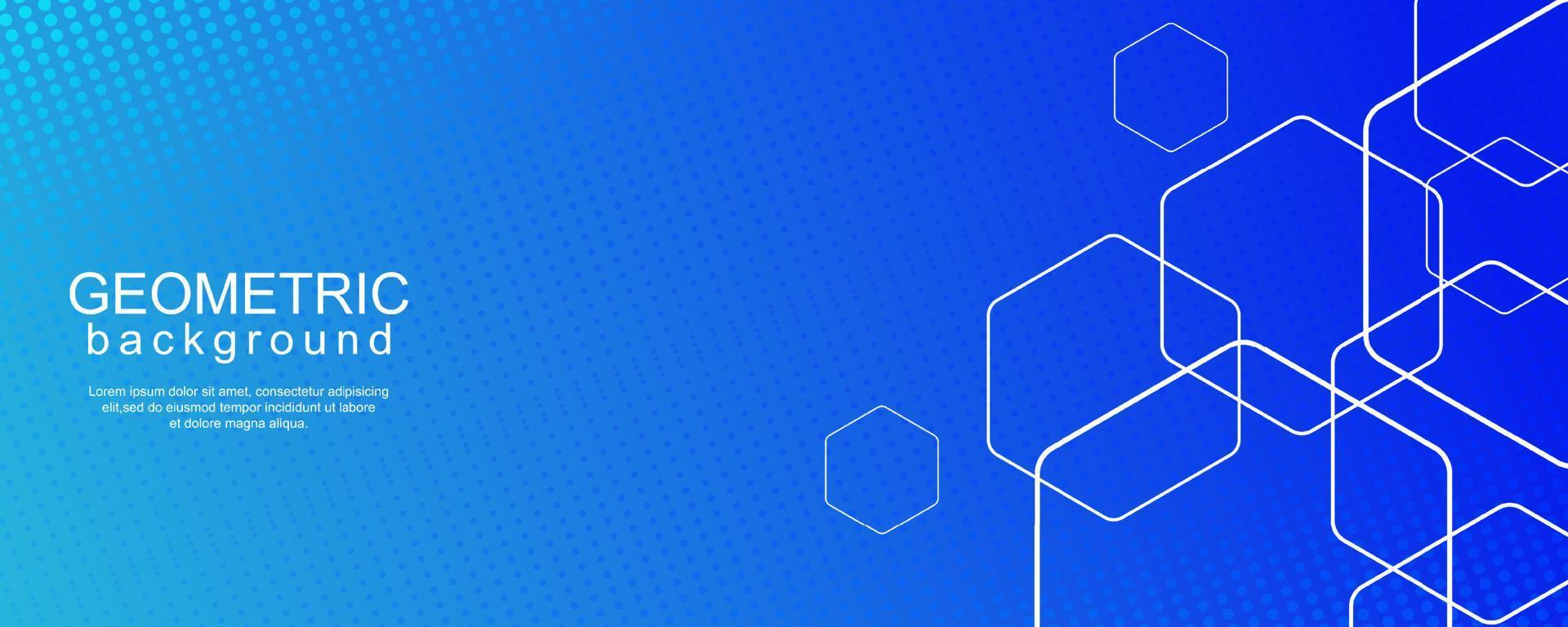 Minimal geometric background with dynamic hexagon lines and halftone dots vector