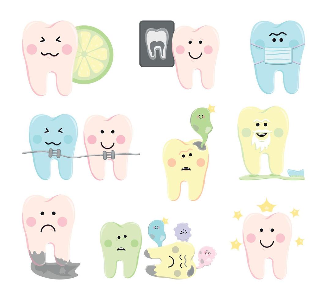 Teeth Character Set vector