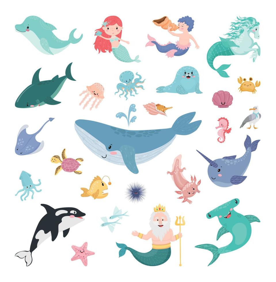 Collection of Nautical Characters vector