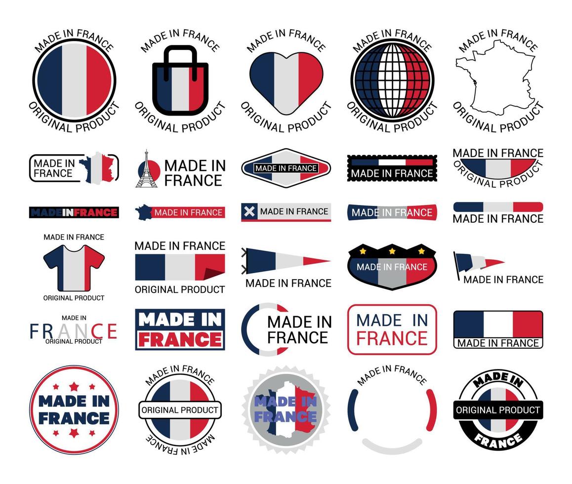 Labels of Made in France vector
