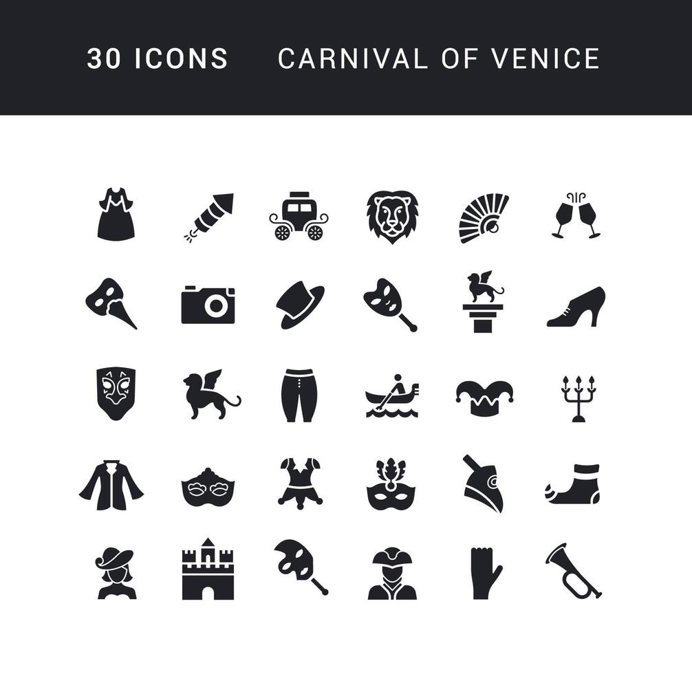 vector iconos simples carnaval de venecia