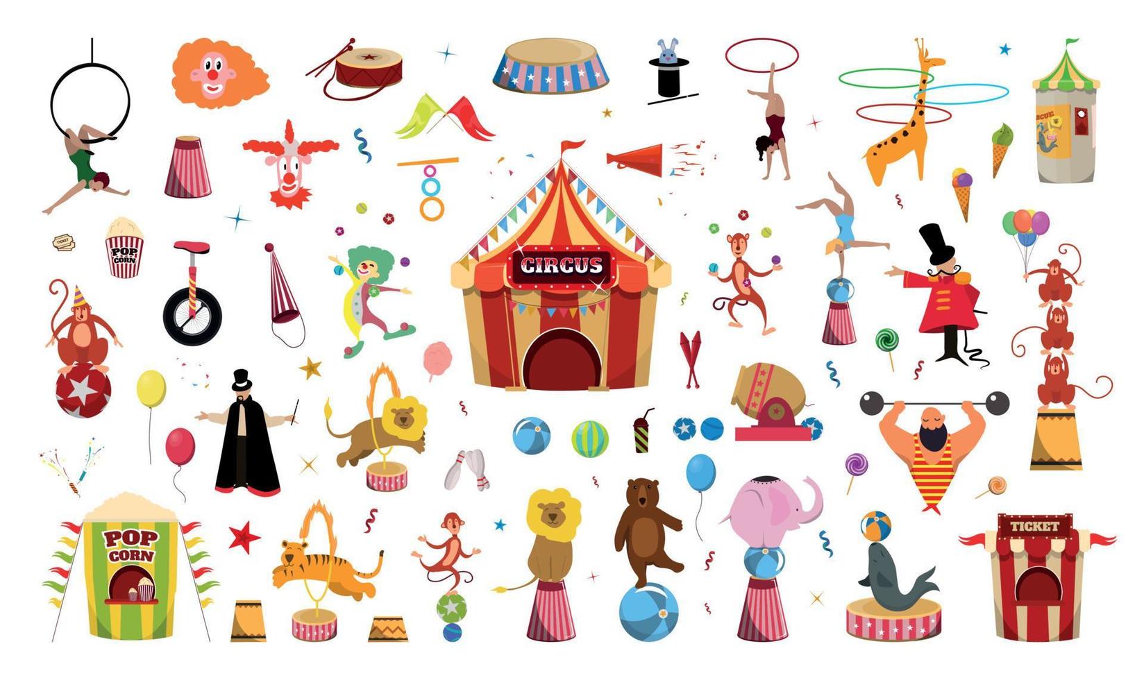 Set of Circus Illustrations vector