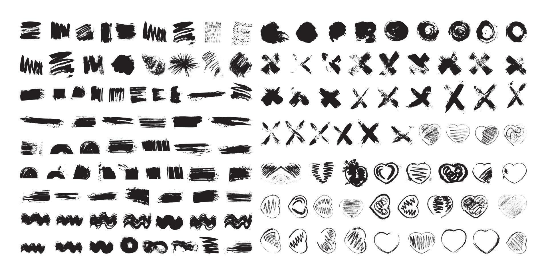 Set of Ink Frames and Strokes vector