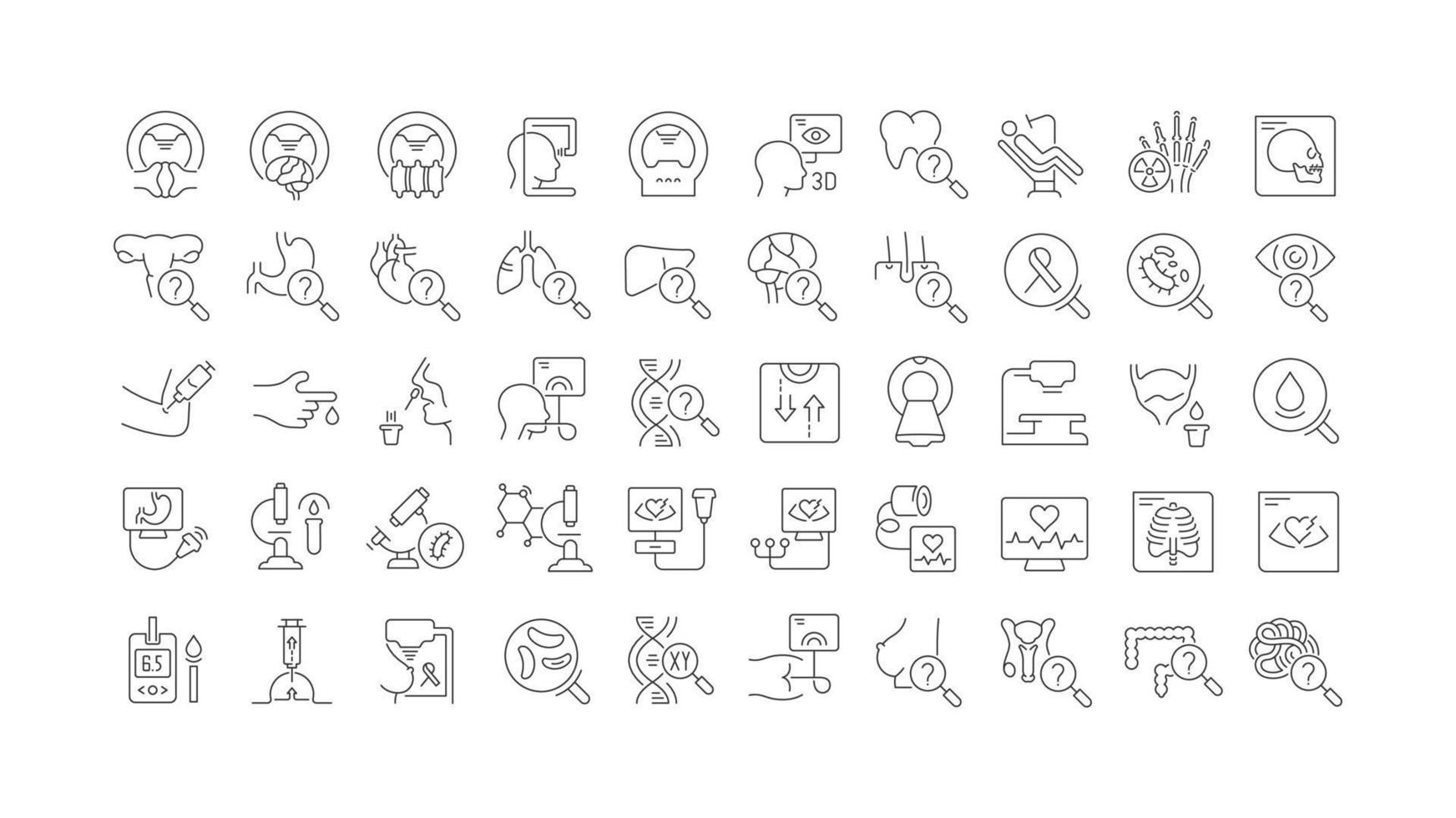 Set of linear icons of Check-Up vector