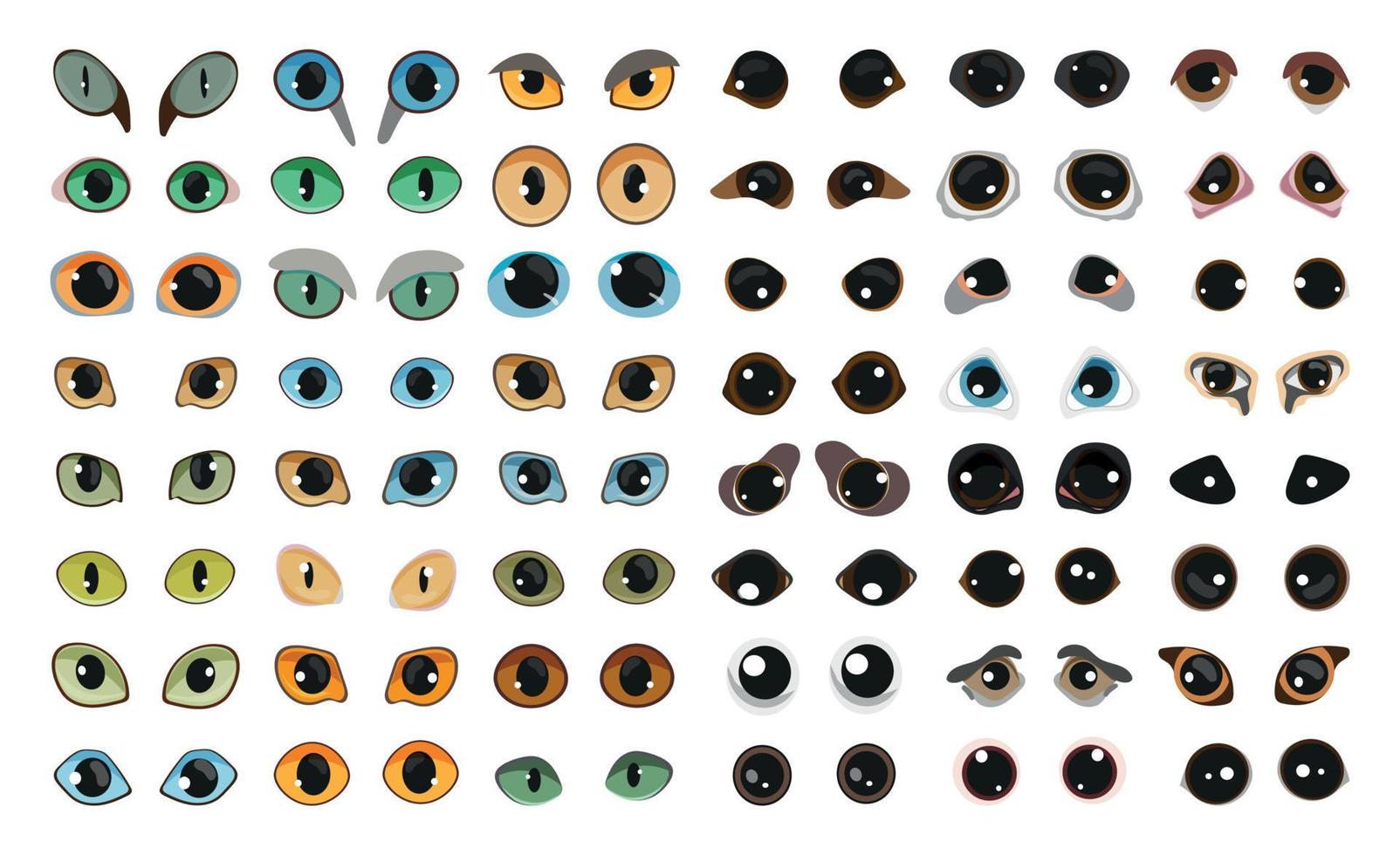 Set of Cat and Dog Eyes vector