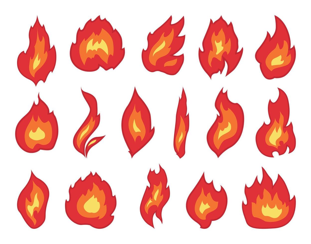 Fire Icons Set vector