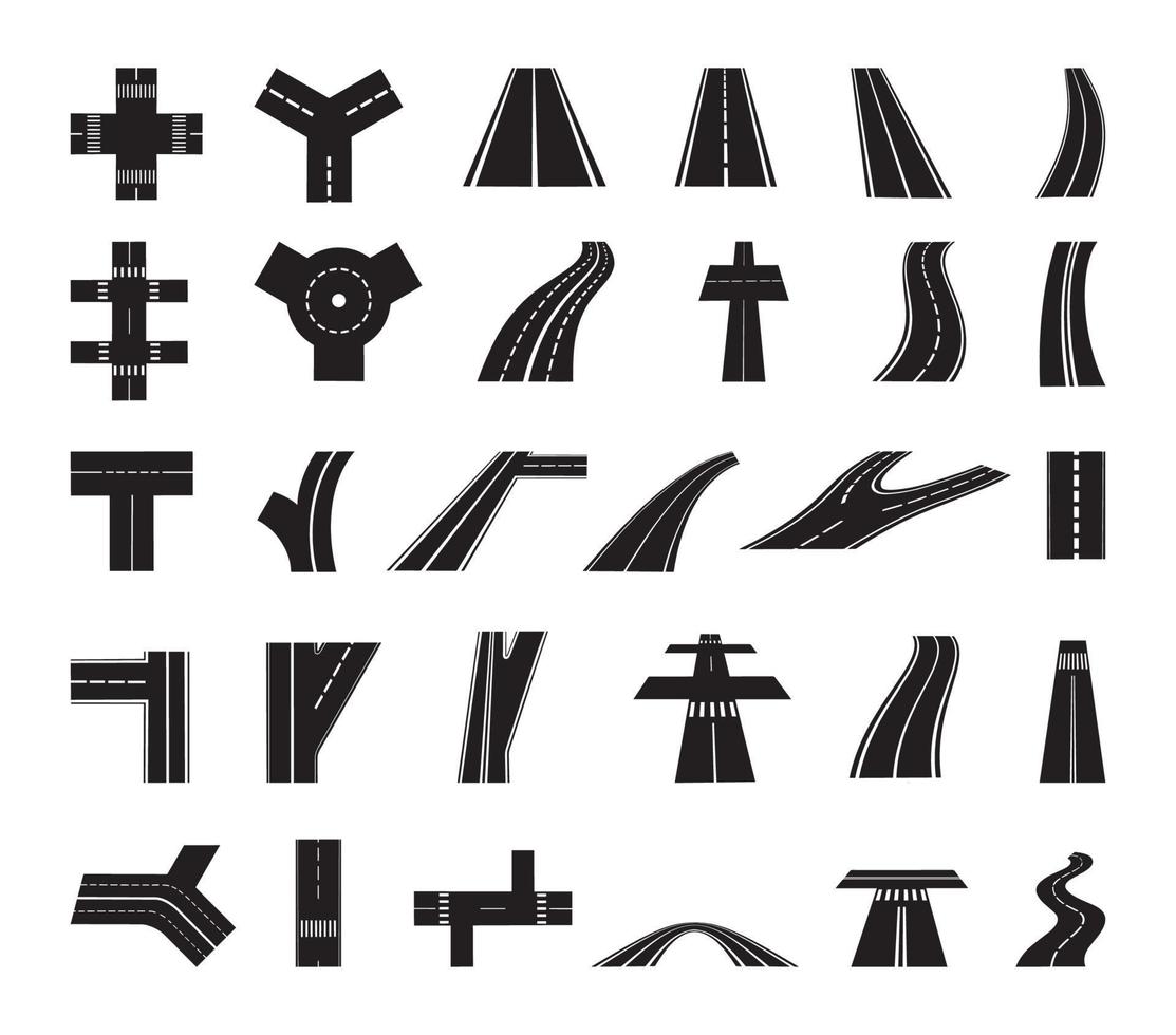 Collection of Roads and Crossroads vector
