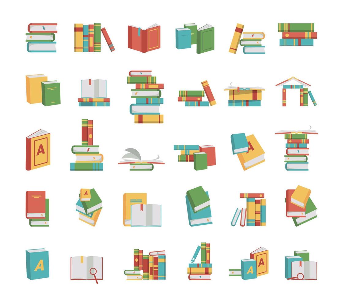 conjunto de libros vector