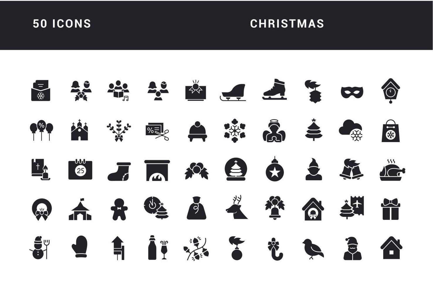 Set of simple icons of Christmas vector