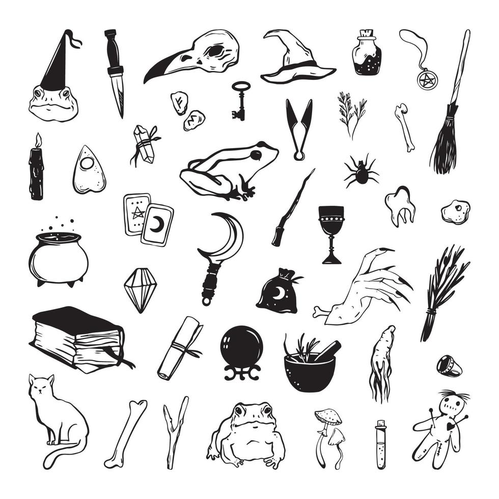 Set of Magic Symbols for Witchcraft and Divination vector