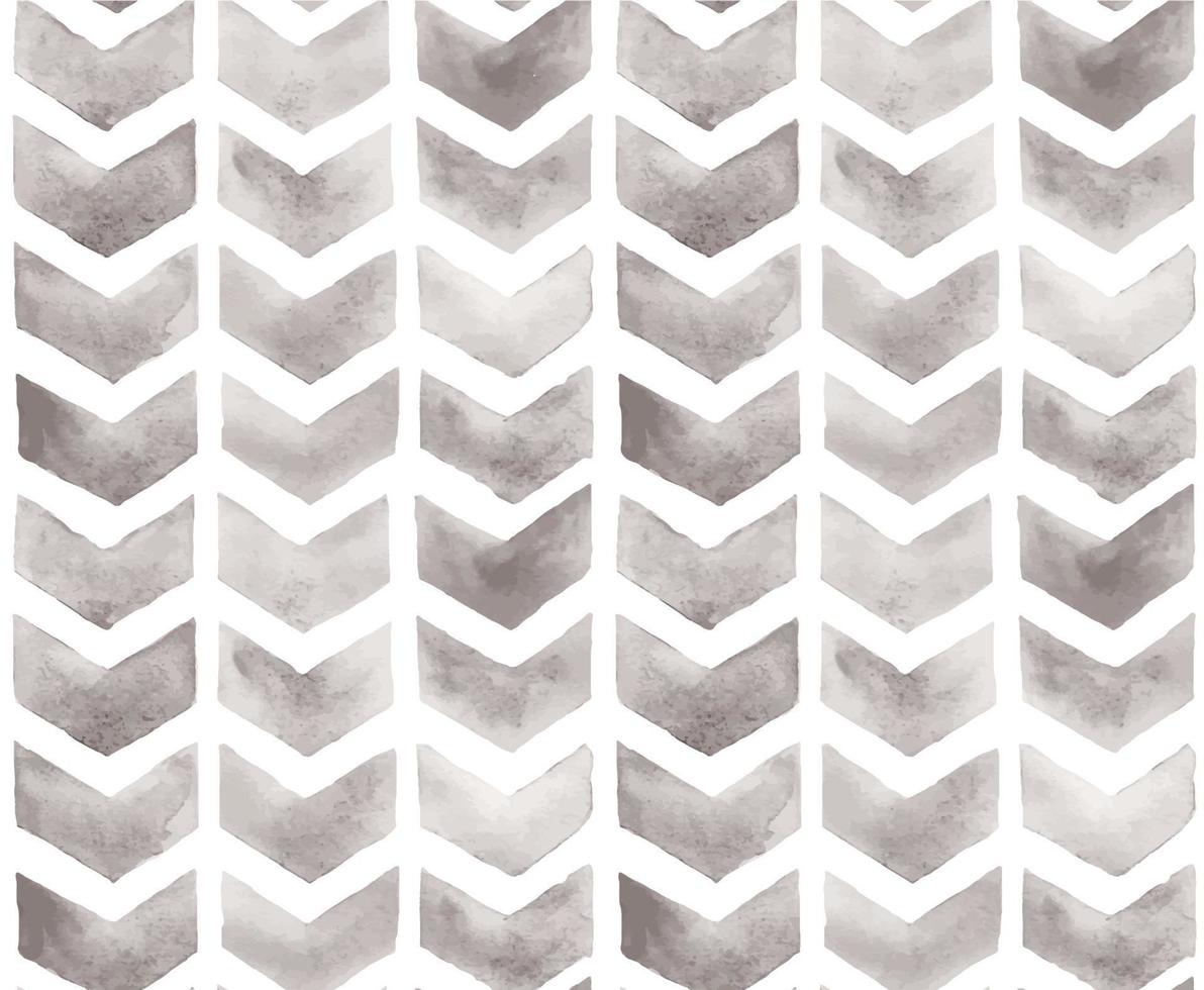 Watercolor chevron seamless pattern. Black and white chevron in a zigzag pattern. Hand drawn abstract illustration for fabric, wallpaper, wrapper. vector