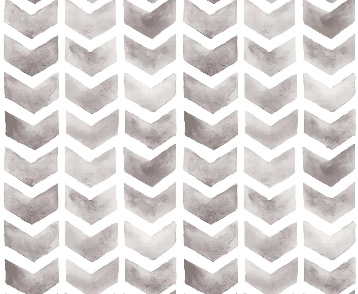 Watercolor chevron seamless pattern. Black and white chevron in a zigzag pattern. Hand drawn abstract illustration for fabric, wallpaper, wrapper. vector