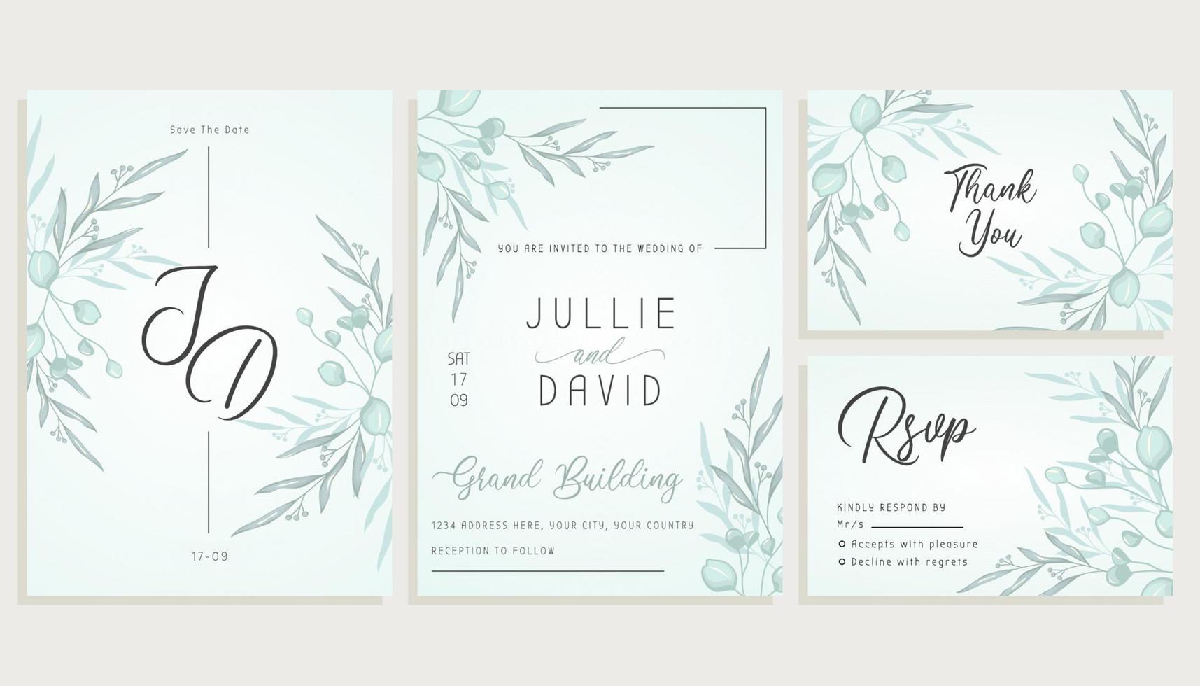 Wedding Invitation Set vector