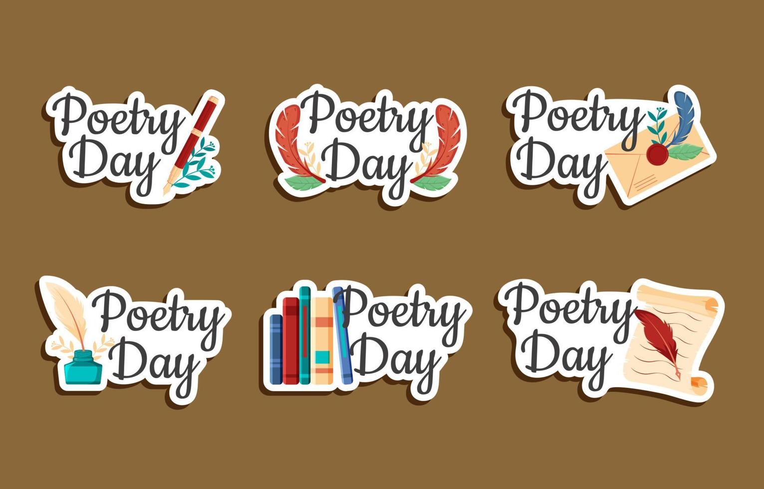 World Poetry Day Set vector