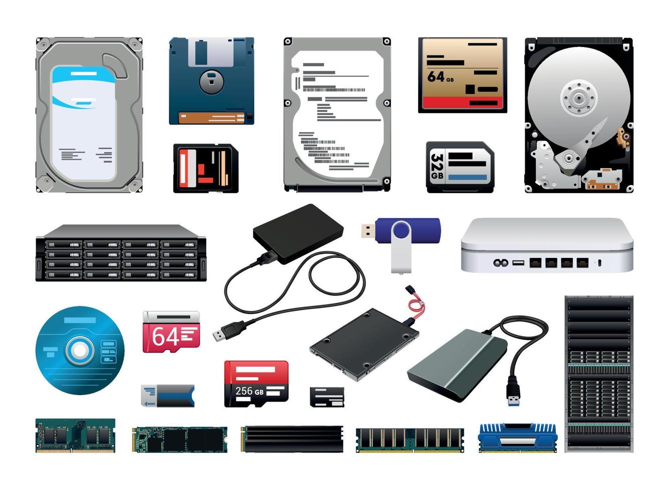 Personal Computer Components vector