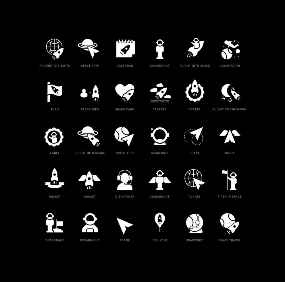 Vector Simple Icons of Day of Human Space Flight