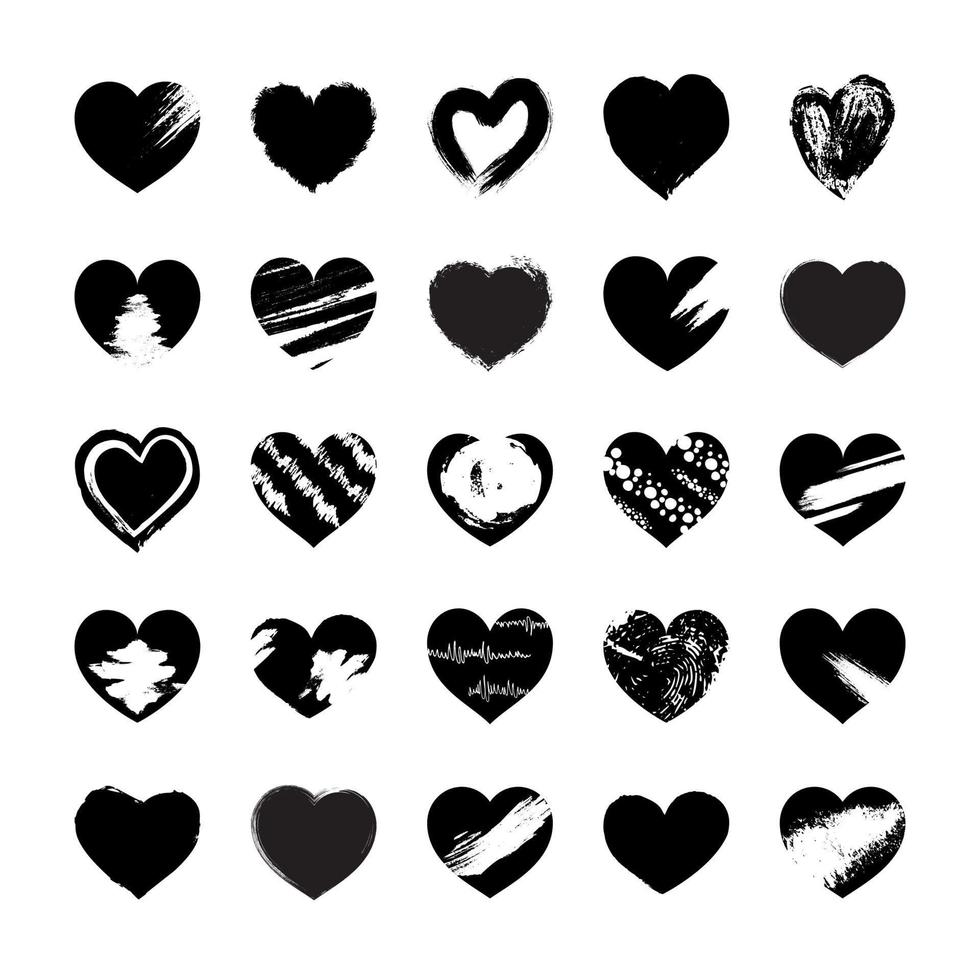 Collection of Grunge Hearts Frames vector