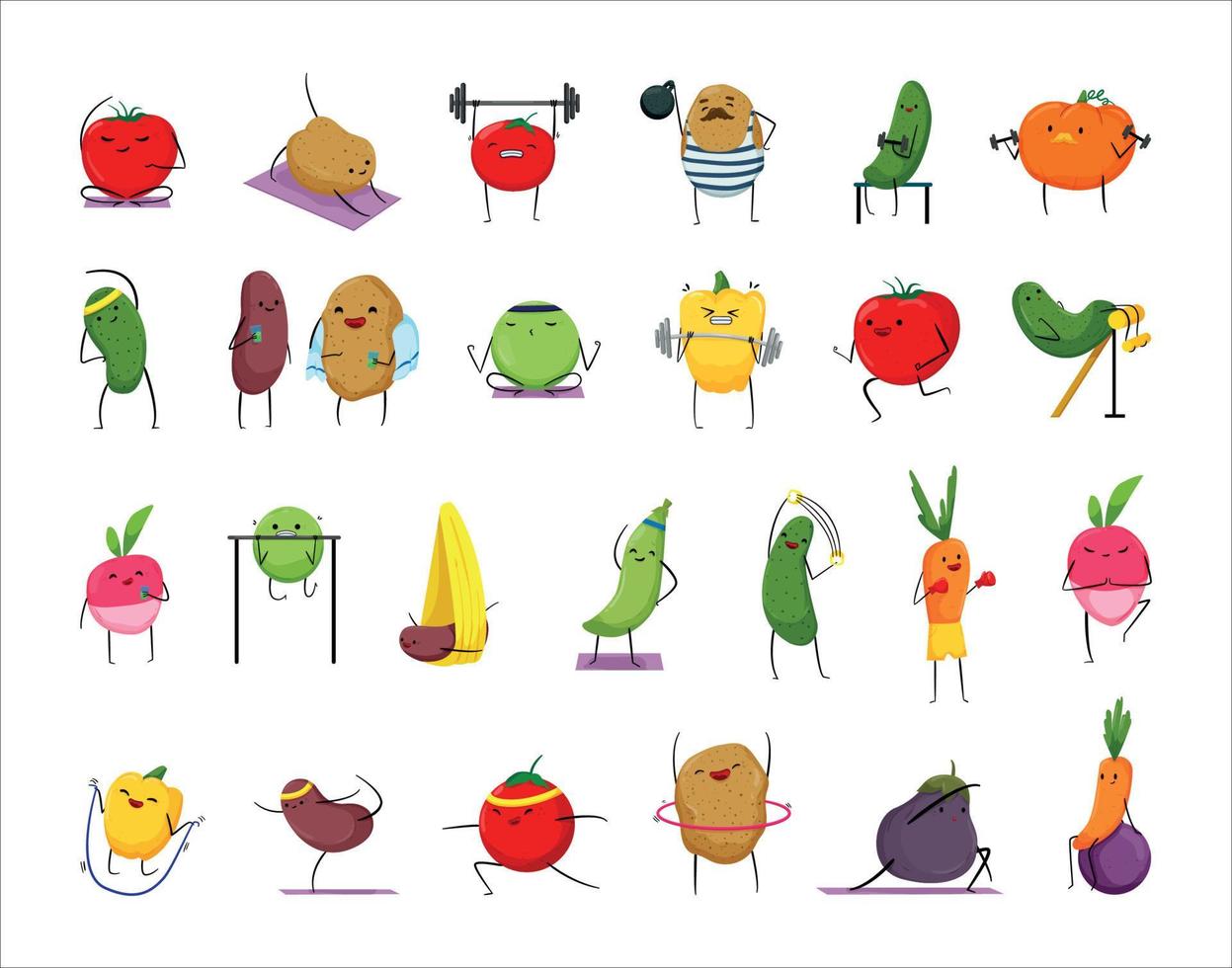 personajes vegetales en los deportes vector