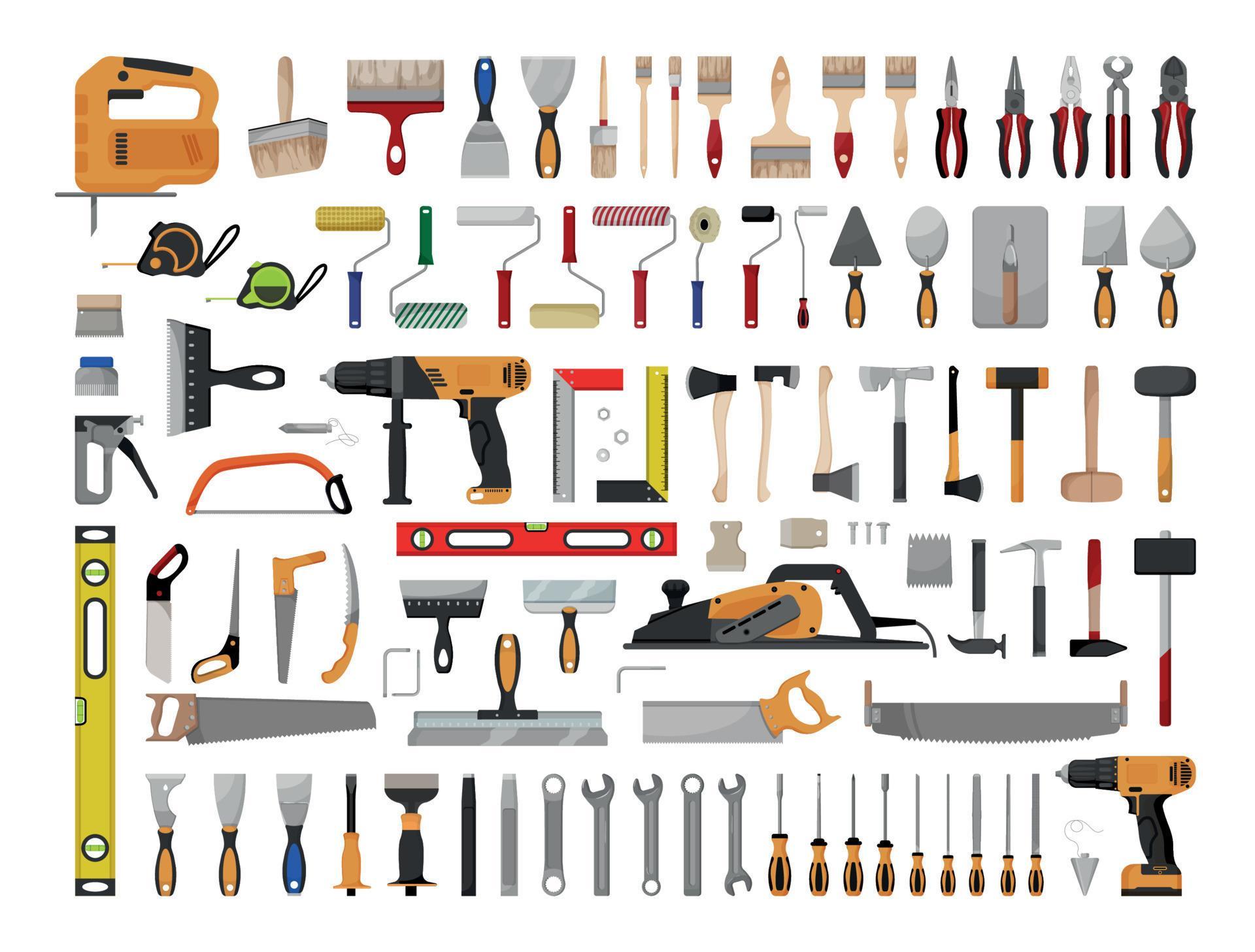 Set of Construction Tools 9640087 Vector Art at Vecteezy