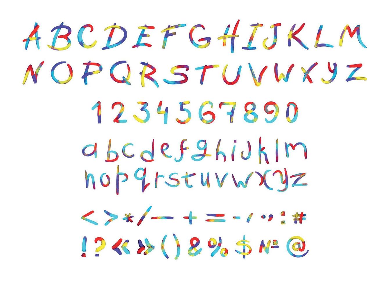 Vector Colorful Font