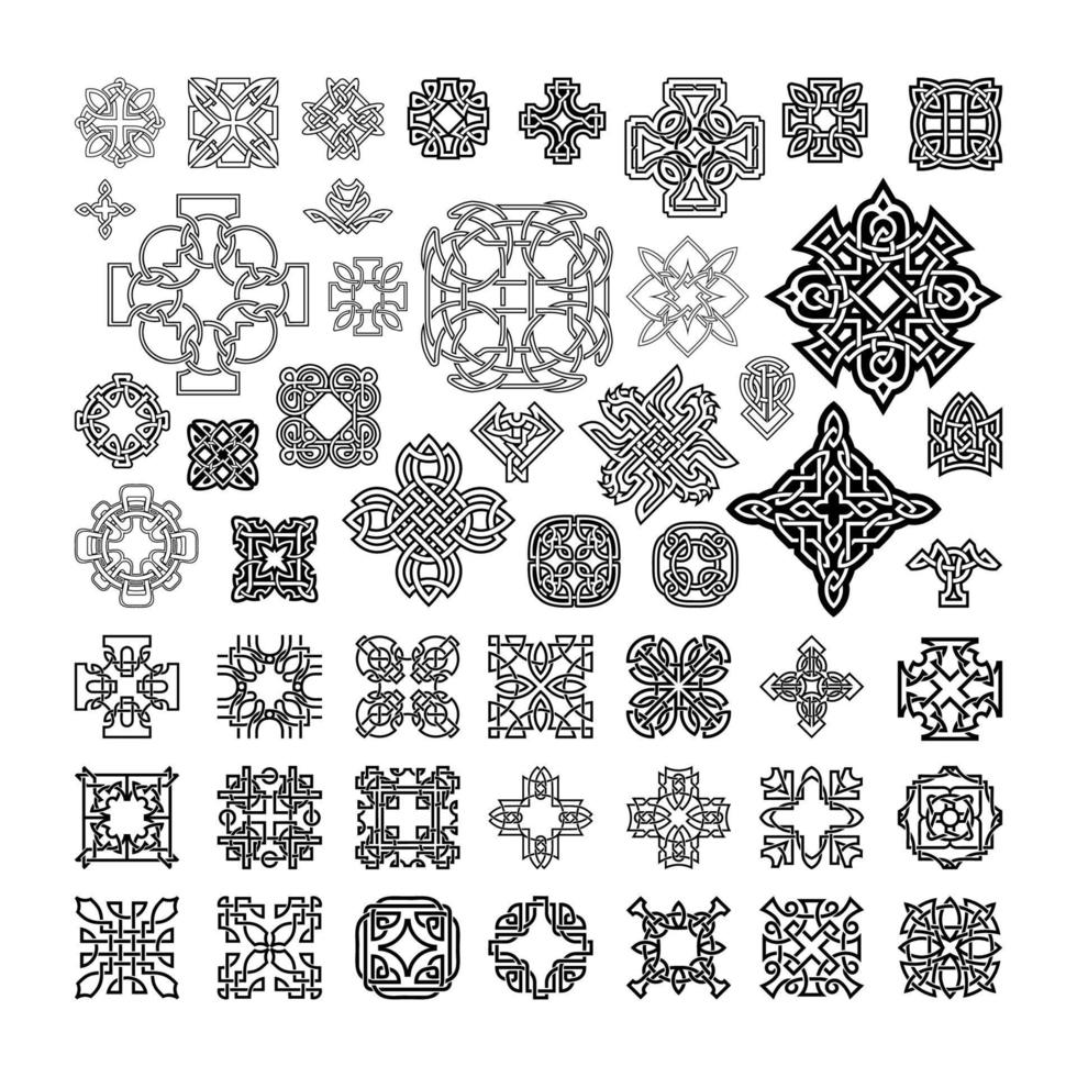 Set of Black Celtic Knots vector