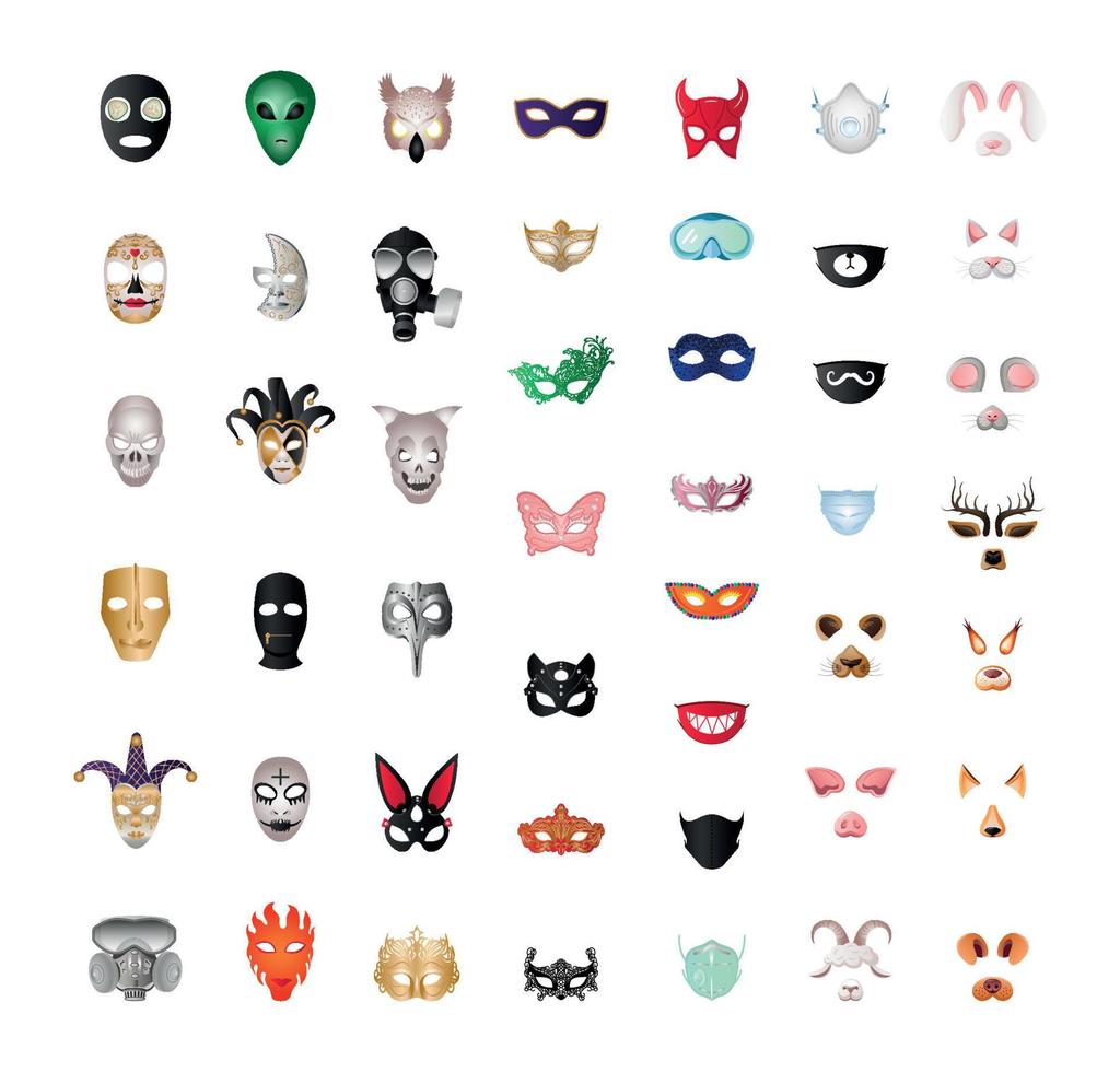 colección de máscaras vector