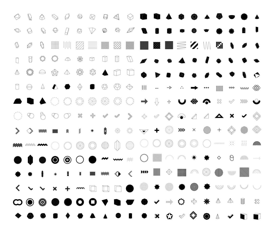 Set of Black Abstract Shapes vector