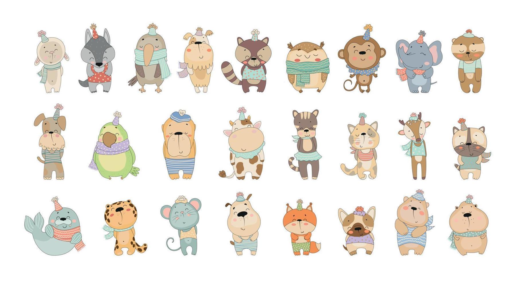 Set of Cartoon Animals vector