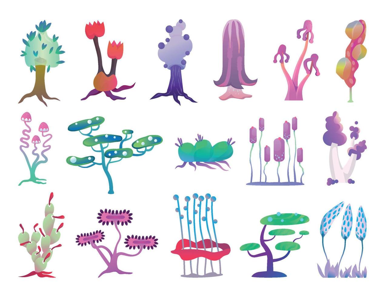 Fantasy Trees Set vector