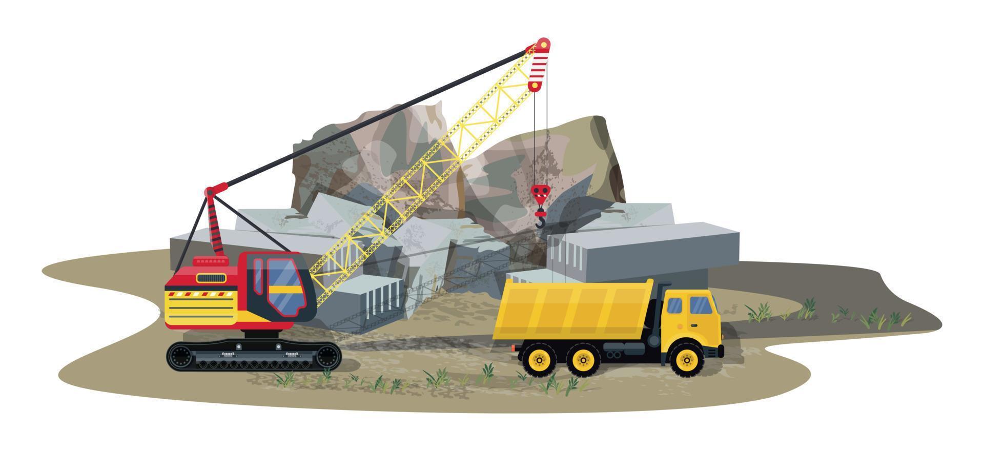 Illustration of a Granite Quarry vector