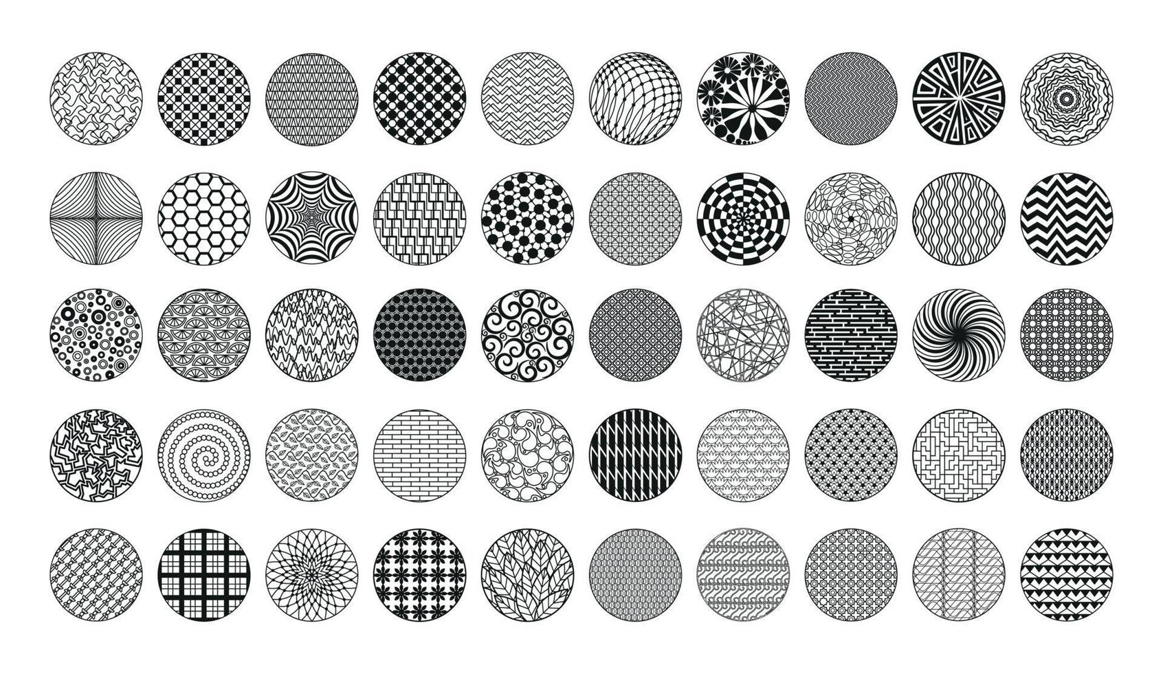 Collection of Circles with Patterns 9640379 Vector Art at Vecteezy