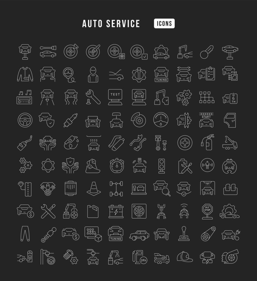 conjunto de iconos lineales de servicio automático vector