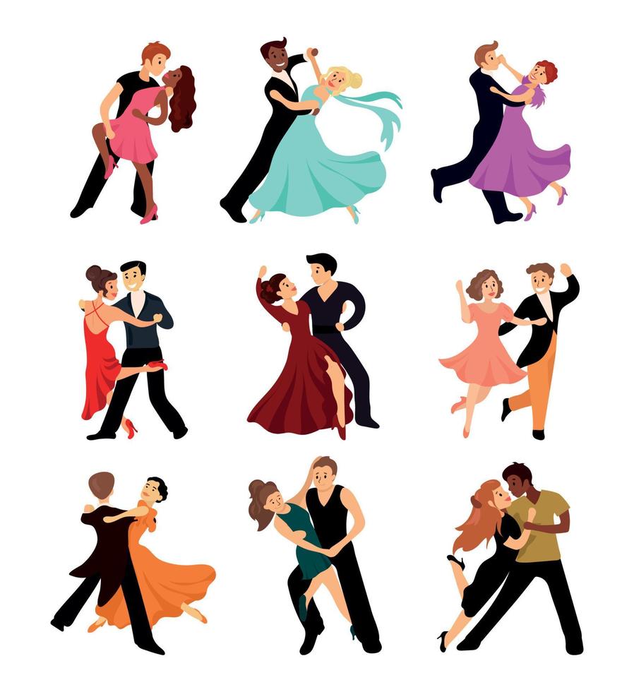 Ilustraciones de pareja bailando vector